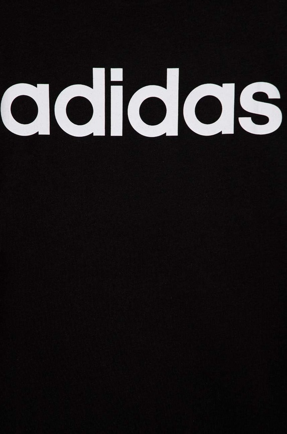 Детска памучна тениска adidas U LIN черен HR6400