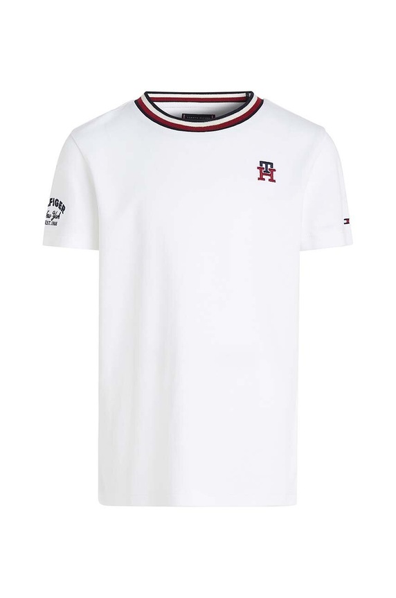 Tommy Hilfiger t-shirt bawełniany dziecięcy KB0KB08209.PPYX biały SS23
