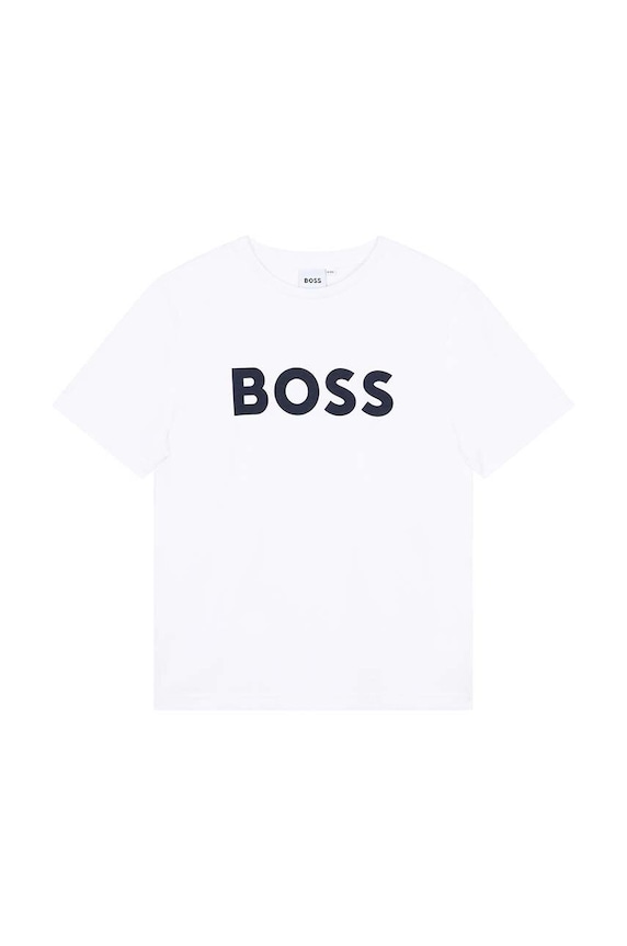 Chłopiec BOSS t-shirt bawełniany dziecięcy J25P24.114.150 biały