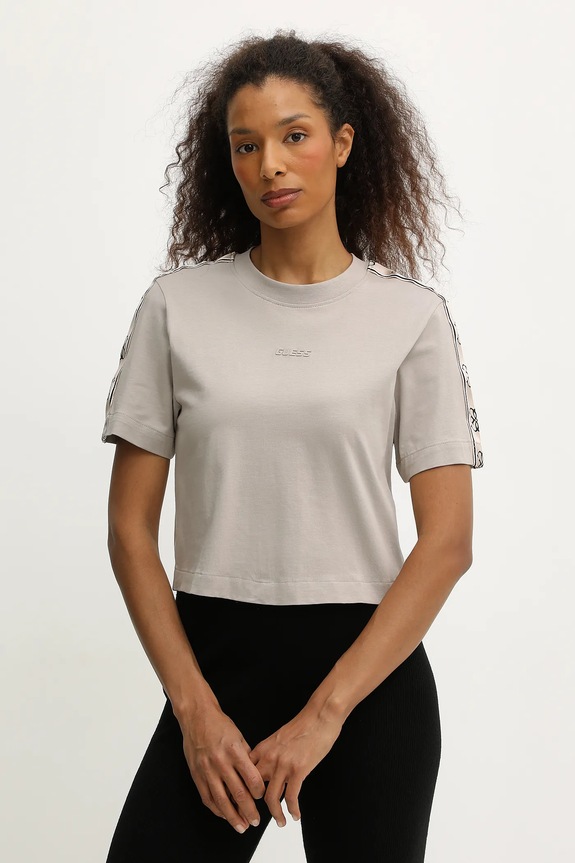 Guess t-shirt bawełniany BRITNEY nadruk beżowy V3RI08.I3Z14