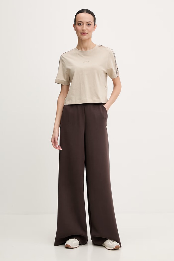 Bombažna kratka majica Guess BRITNEY V3RI08.I3Z14 bež SS26