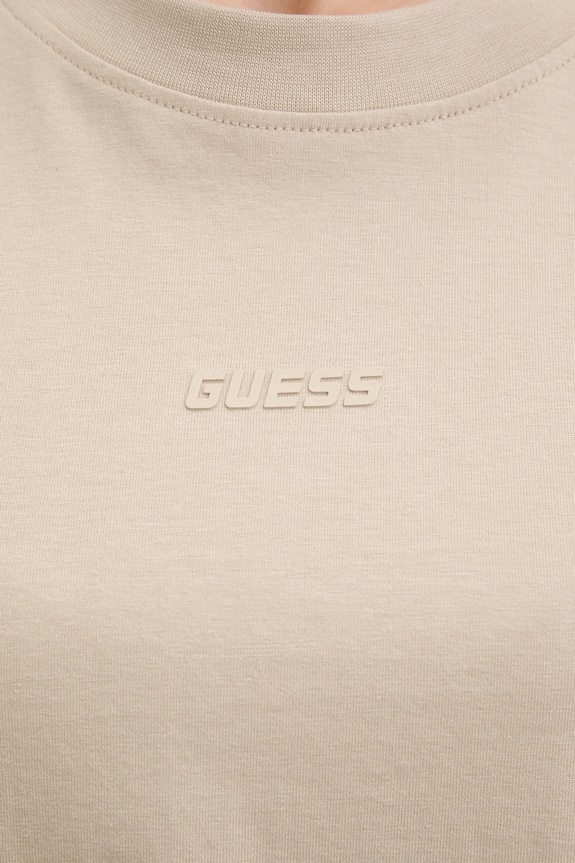 Bombažna kratka majica Guess BRITNEY V3RI08.I3Z14 bež