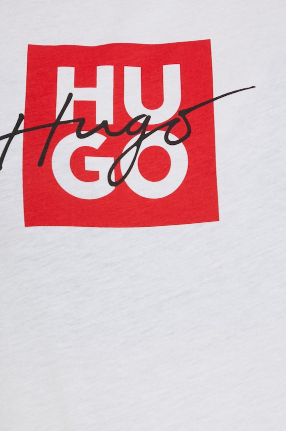 Bavlnené tričko HUGO Dashire_3 50485373 biela