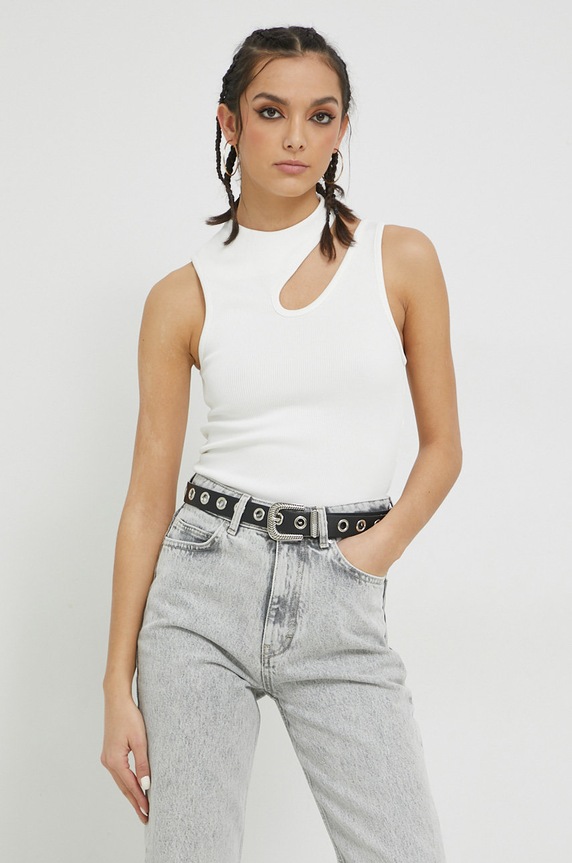 Top HUGO s elastanem bílá 50483146