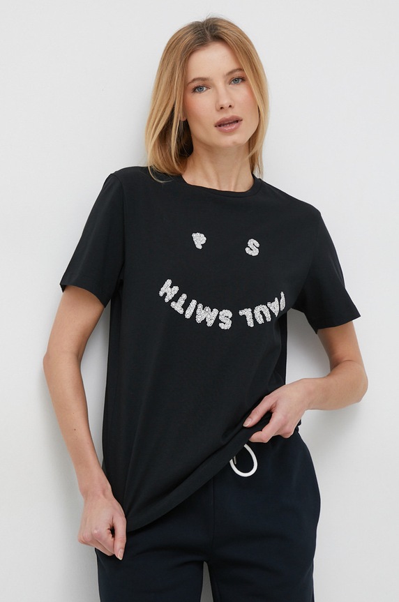 PS Paul Smith t-shirt bawełniany nadruk czarny W2R.232V.KP3638