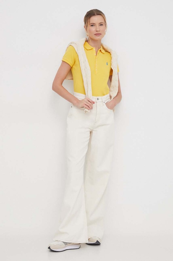 Polo Ralph Lauren polo 211870245 żółty SS26