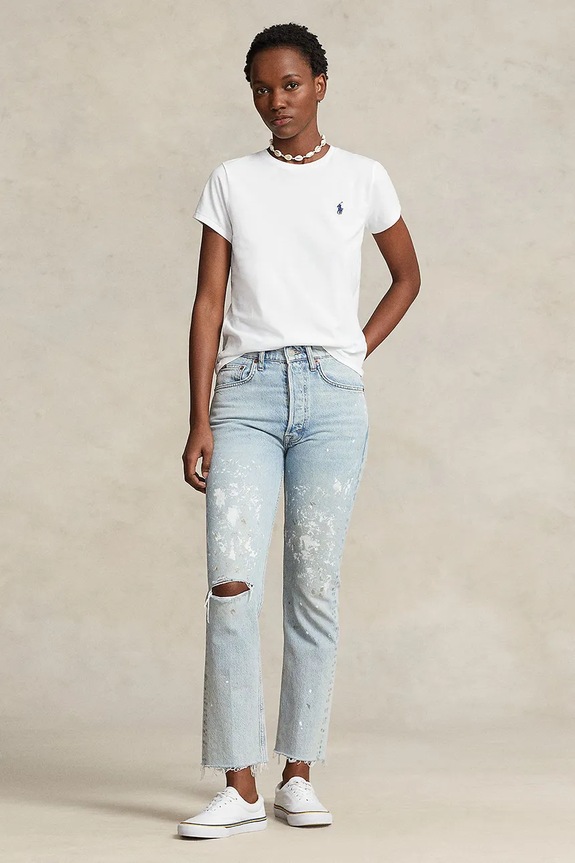 Odjeća Pamučna majica Polo Ralph Lauren 211898698 bijela