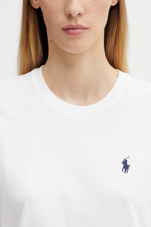 Бавовняна футболка Polo Ralph Lauren білий 211898698