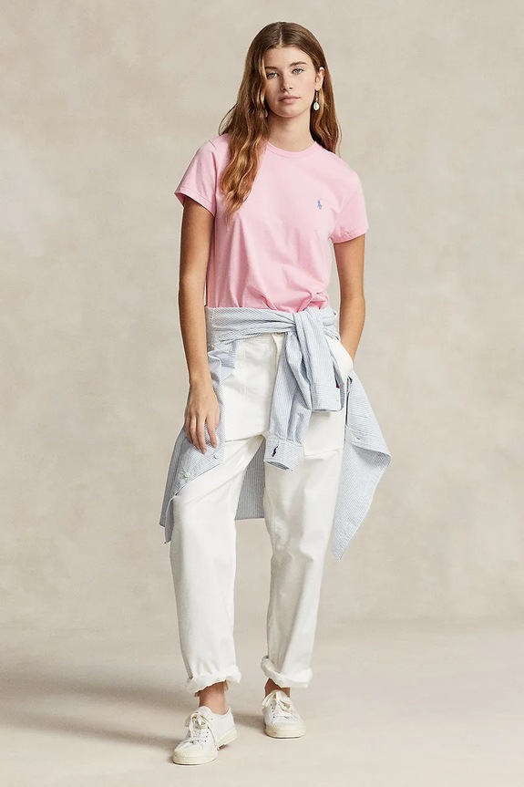 Ρούχα Βαμβακερό μπλουζάκι Polo Ralph Lauren 211898698 ροζ