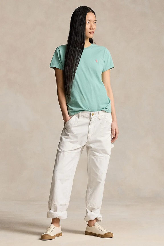Βαμβακερό μπλουζάκι Polo Ralph Lauren πράσινο 211898698