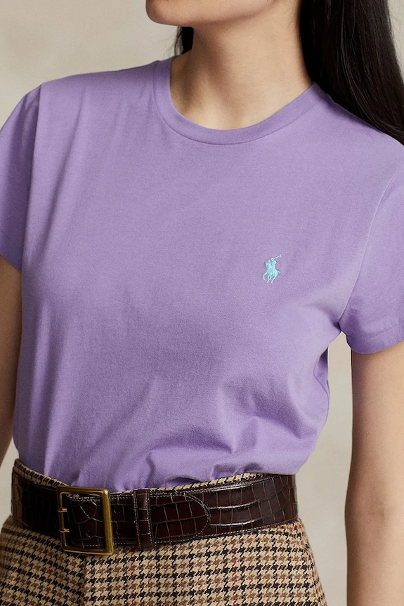 Bavlnené tričko Polo Ralph Lauren fialová 211898698