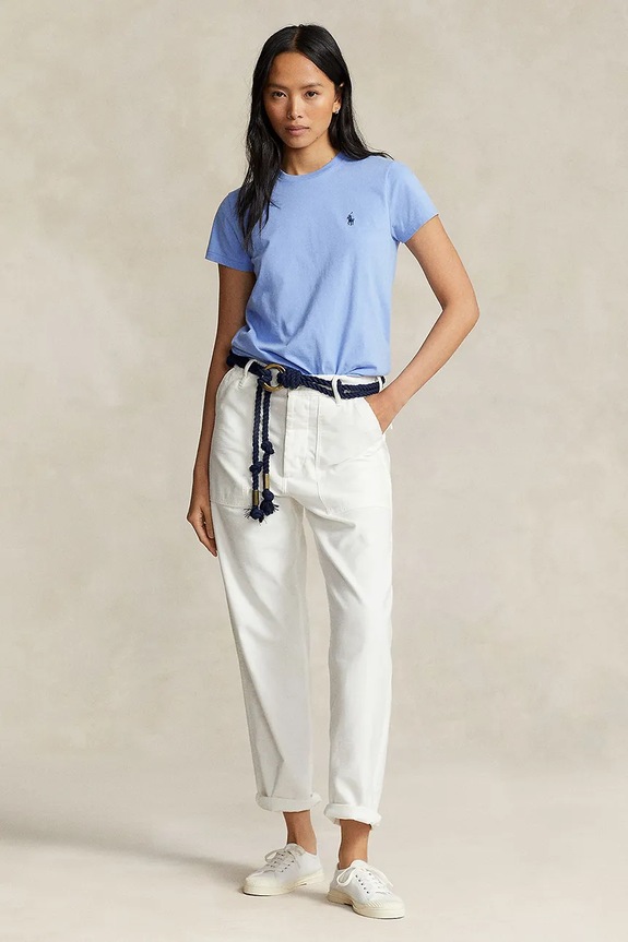 Ruházat Polo Ralph Lauren pamut póló 211898698 kék