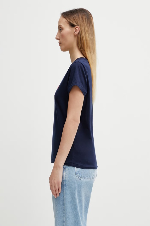 Pamučna majica Polo Ralph Lauren 211898698 mornarsko plava AA00