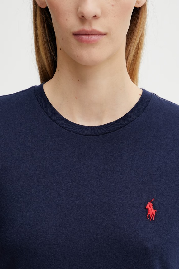 Pamučna majica Polo Ralph Lauren mornarsko plava 211898698