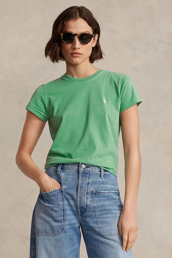 Polo Ralph Lauren t-shirt bawełniany bawełna turkusowy 211898698