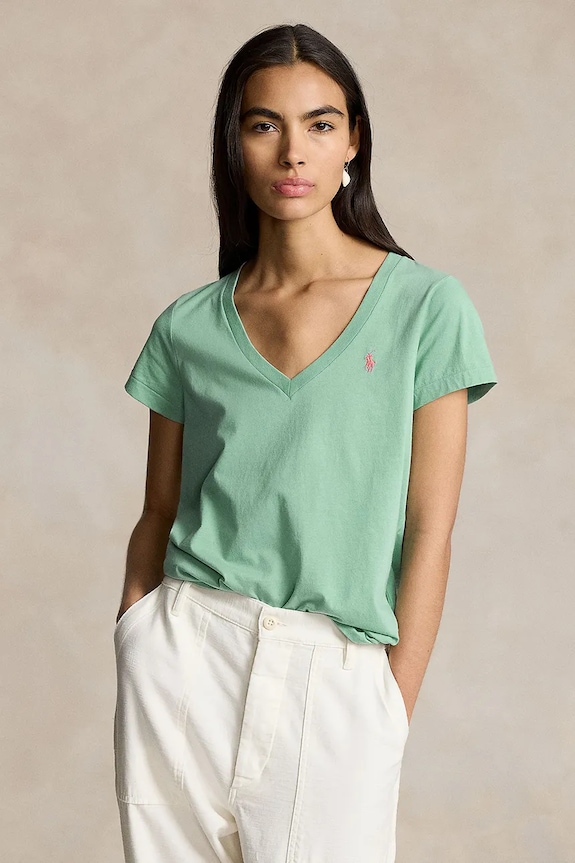 Polo Ralph Lauren t-shirt in cotone semplice verde 211902403