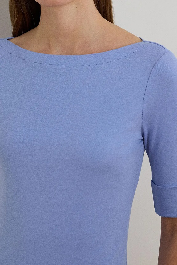 Lauren Ralph Lauren tricou de damă cu bumbac albastru 200654963
