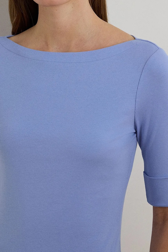 Lauren Ralph Lauren tricou de damă cu bumbac albastru 200654963