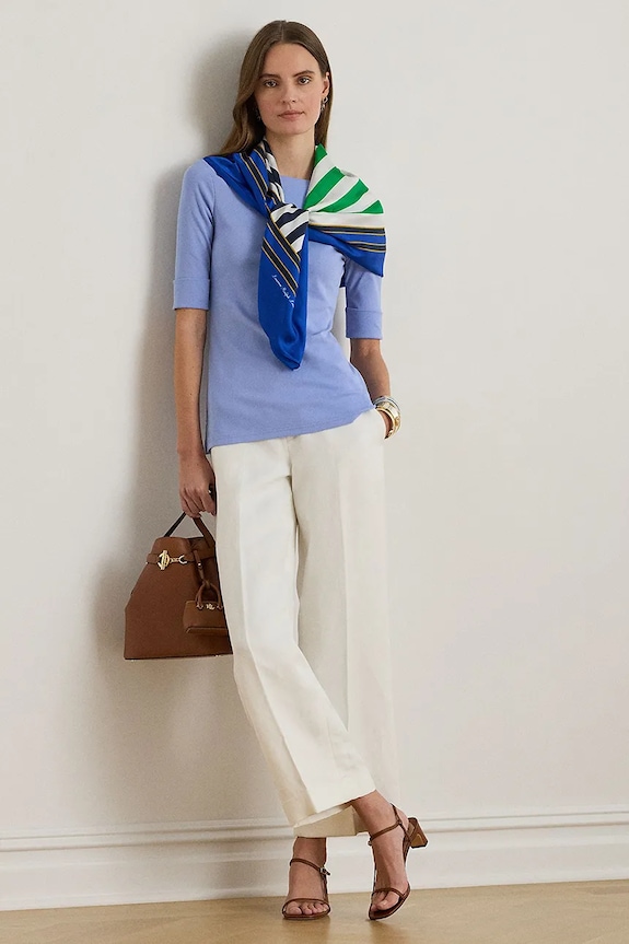 Lauren Ralph Lauren tricou de damă cu bumbac 200654963 albastru