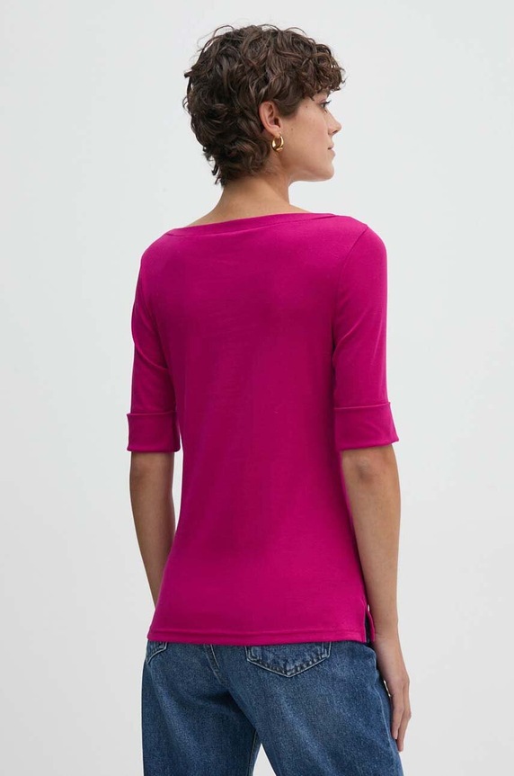 Odzież Lauren Ralph Lauren t-shirt damski z bawełny 200654963 różowy