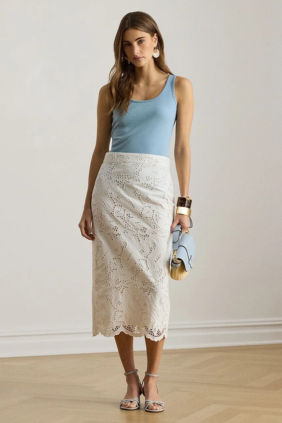 Oblečenie Lauren Ralph Lauren Dámsky Top s bavlnou 200704777 modrá