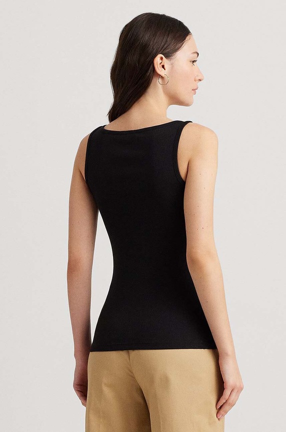 Lauren Ralph Lauren top dámsky s bavlnou 200704777 čierna SS26
