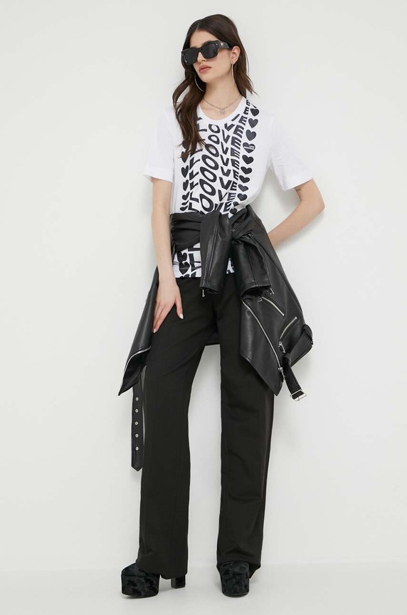 Love Moschino t-shirt bawełniany W.4.F15.4H.M.3876 biały SS23