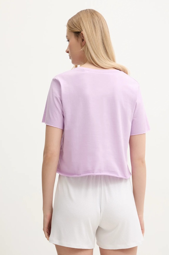Bavlněné tričko Guess E02I01.JA914 fialová SS25