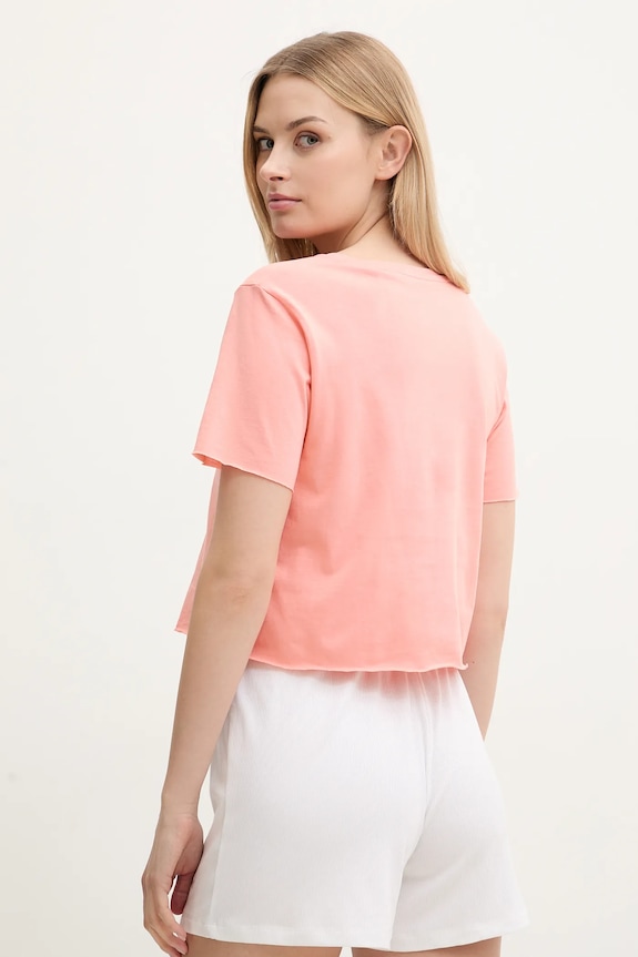 Bavlnené tričko Guess E02I01.JA914 oranžová SS25