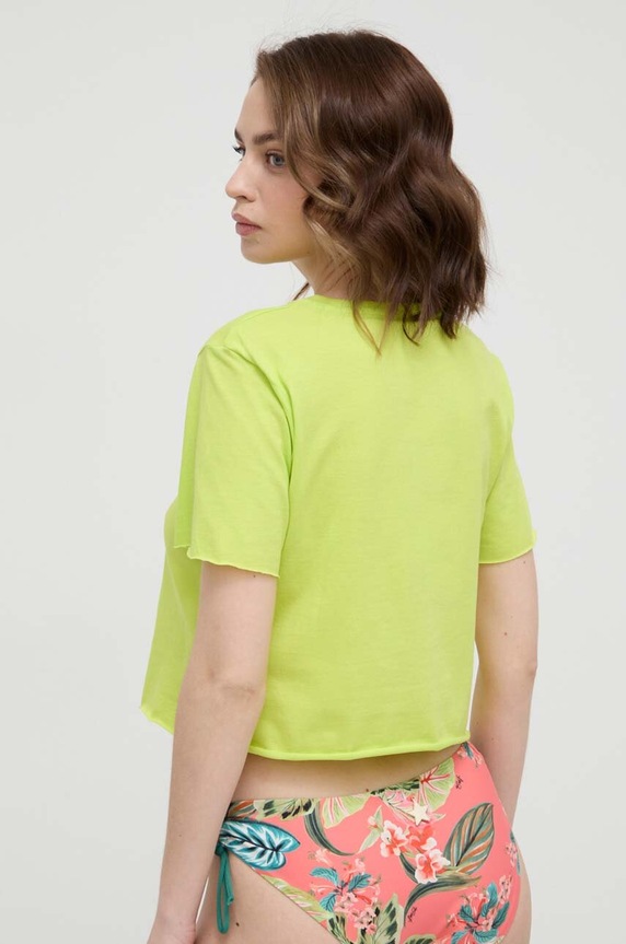 Odzież Guess t-shirt bawełniany E02I01.JA914 zielony