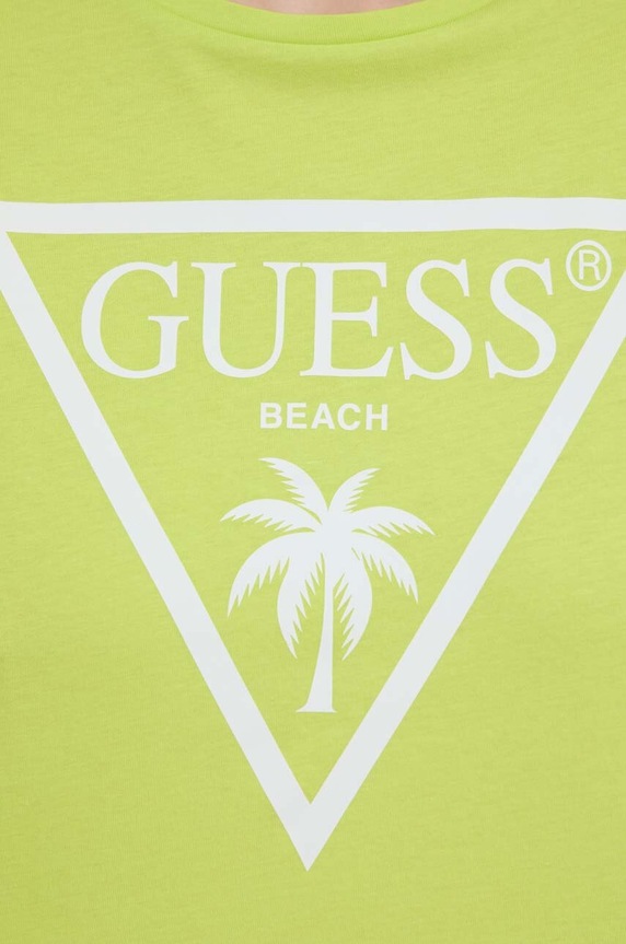 Guess t-shirt bawełniany zielony E02I01.JA914