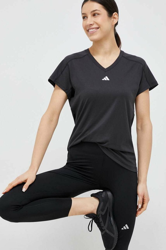 Tréningové tričko adidas Performance Training Essentials jednofarebný čierna HN5543