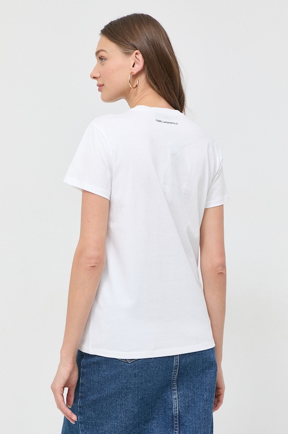 Odzież Karl Lagerfeld t-shirt bawełniany 230W1700 biały