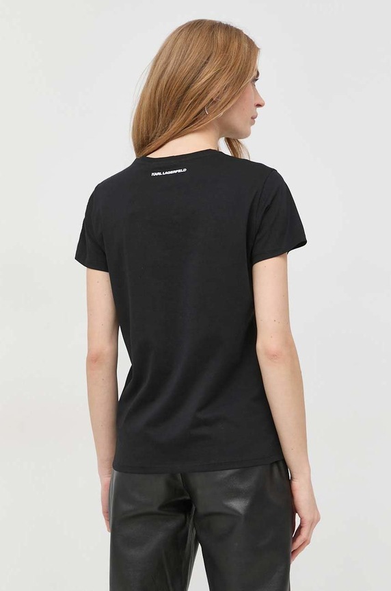 Odzież Karl Lagerfeld t-shirt bawełniany 230W1700 czarny