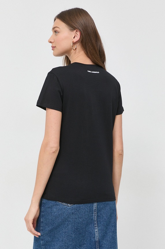 Odzież Karl Lagerfeld t-shirt bawełniany 230W1703 czarny
