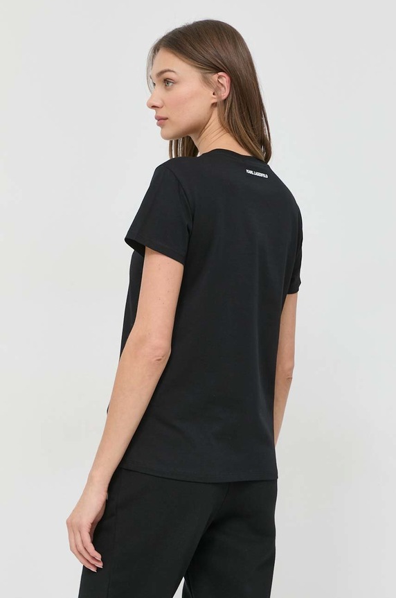 Odzież Karl Lagerfeld t-shirt bawełniany 230W1704 czarny