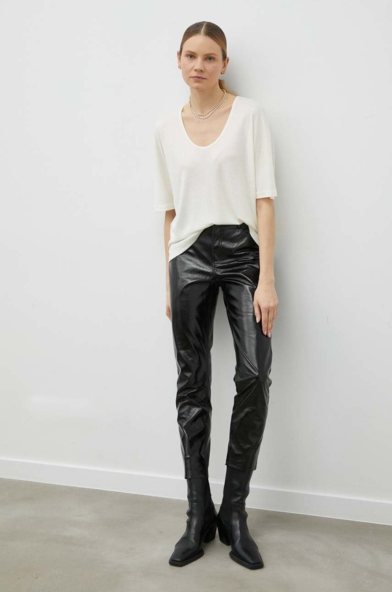 By Malene Birger t-shirt Q70278012Z beżowy SS25