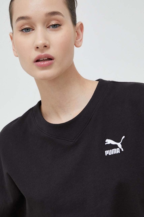 Bavlněné tričko Puma černá 538052