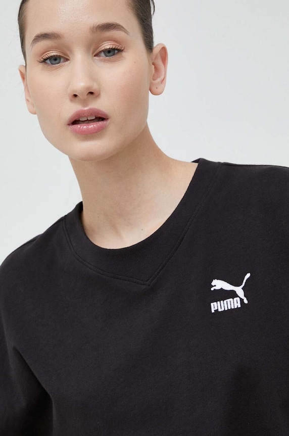 Bavlněné tričko Puma černá 538052