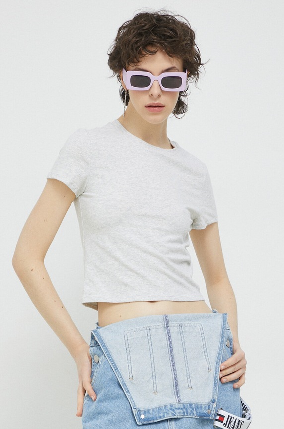 Μπλουζάκι Abercrombie & Fitch slim γκρί KI139.3193.112