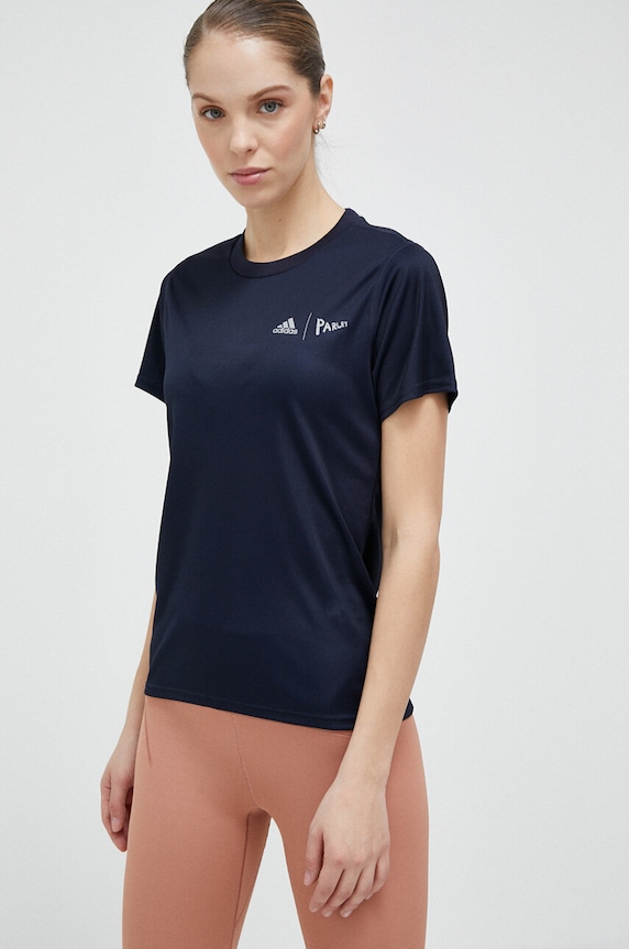 Μπλουζάκι για τρέξιμο adidas Performance x Parley slim σκούρο μπλε HR6987