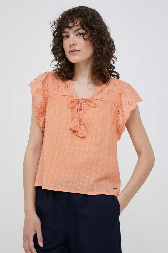 Pepe Jeans bluzka bawełniana Anaise pomarańczowy PL304433.118