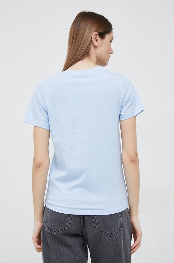 Odzież Pepe Jeans t-shirt bawełniany Wendy V Neck PL505482.524 niebieski