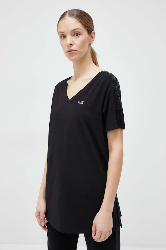 Тениска EA7 Emporio Armani черен 3RTT43.TJDZZ