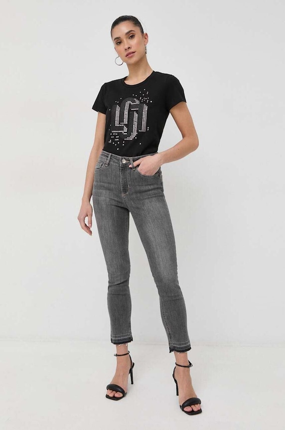 Liu Jo tricou din bumbac CA3396.J5003 negru SS23