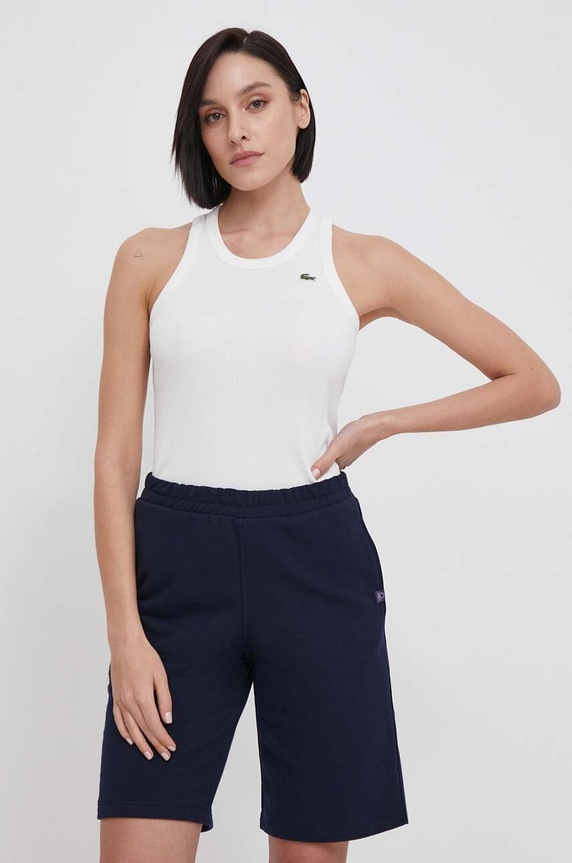 Lacoste top damski bawełniany beżowy TF5388