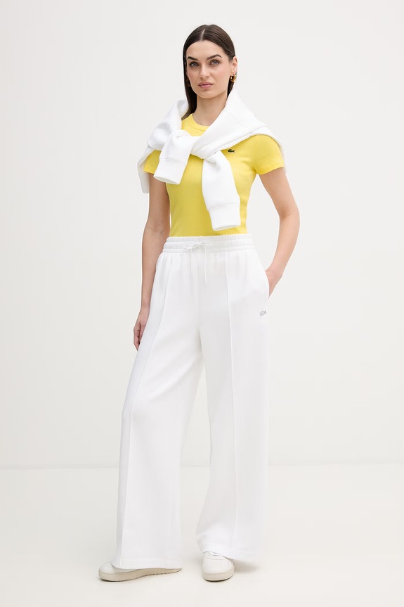 Βαμβακερό μπλουζάκι Lacoste TF5538 κίτρινο SS26