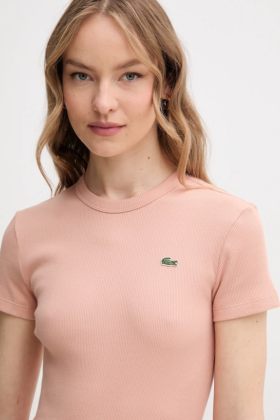 Oblečenie Bavlnené tričko Lacoste TF5538 oranžová