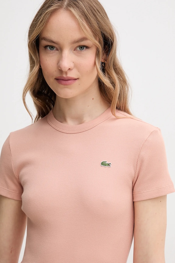 Oblečenie Bavlnené tričko Lacoste TF5538 oranžová