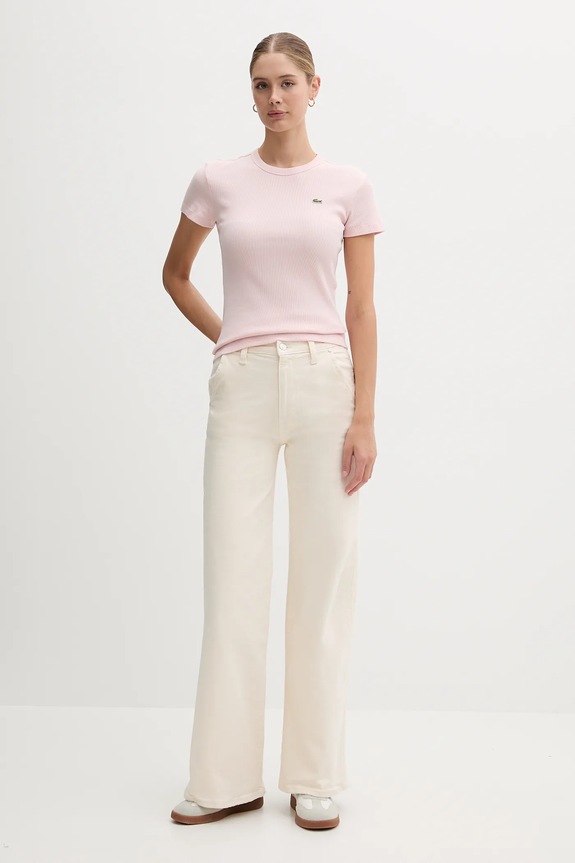 Lacoste t-shirt bawełniany TF5538 różowy SS26